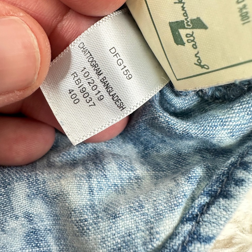 7 For All Mankind 12M Baby Boy's Denim Button Shirt Hoodie Casual Preppy - Picture 11 of 12
